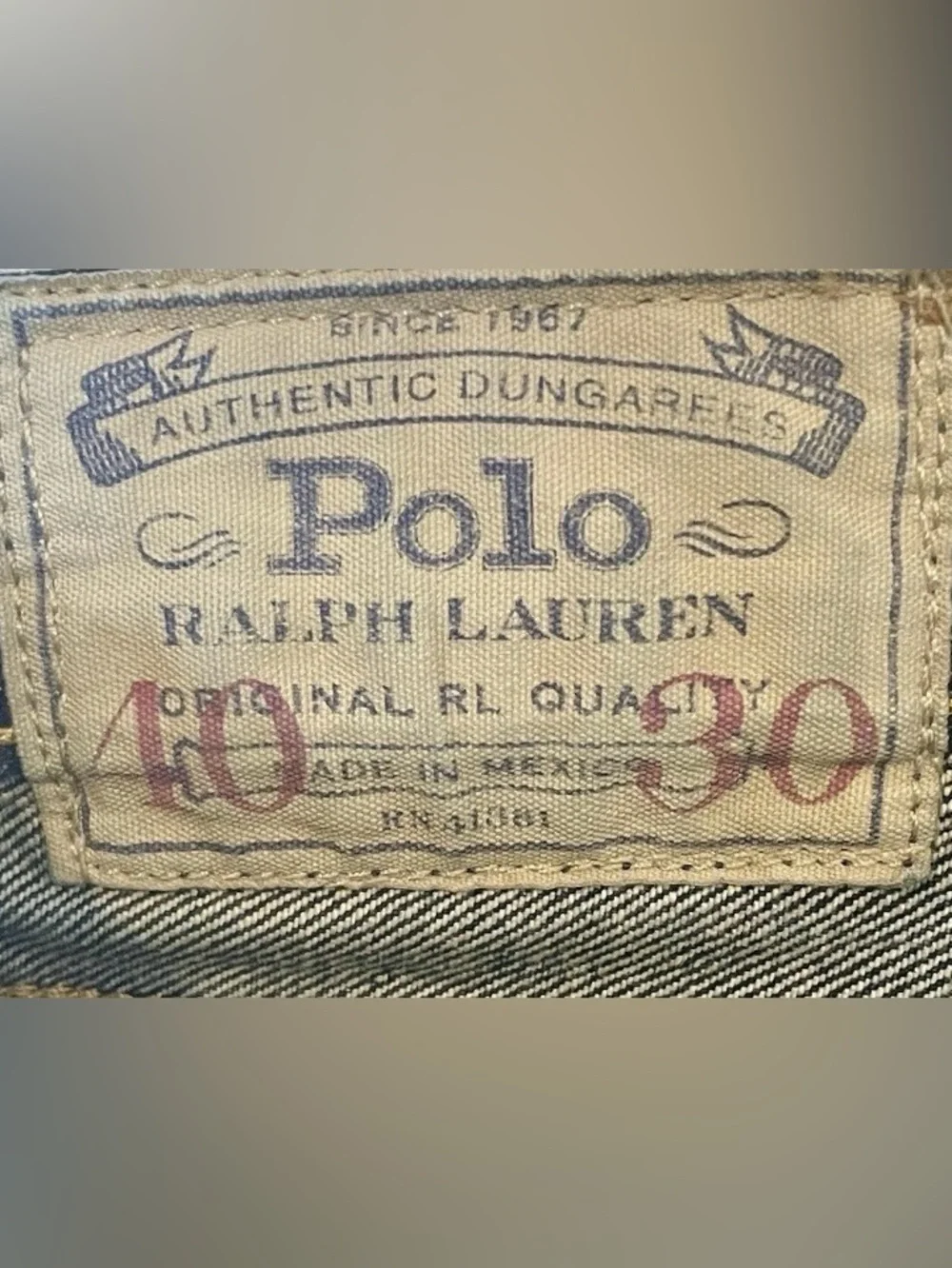 Polo by Ralph‎ Lauren Men's Dark Blue Relaxed Denim Jeans